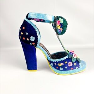 Irregular Choice May Meadow Heels | Floral Embroidered Platform | NIB